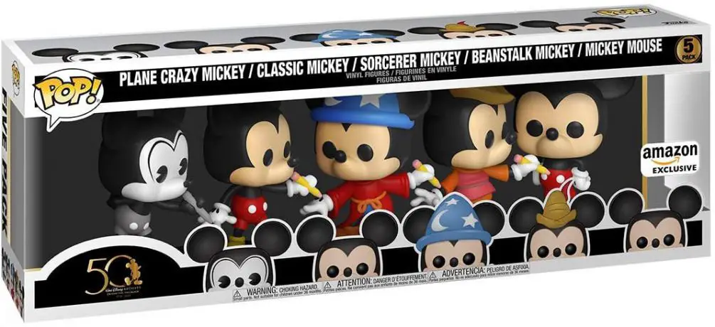 Figurine pop Avion fou Mickey, Mickey Classique, Sorcier Mickey, Mickey Haricot Magique & Mickey Mouse - 5 pack - Mickey Mouse - 1