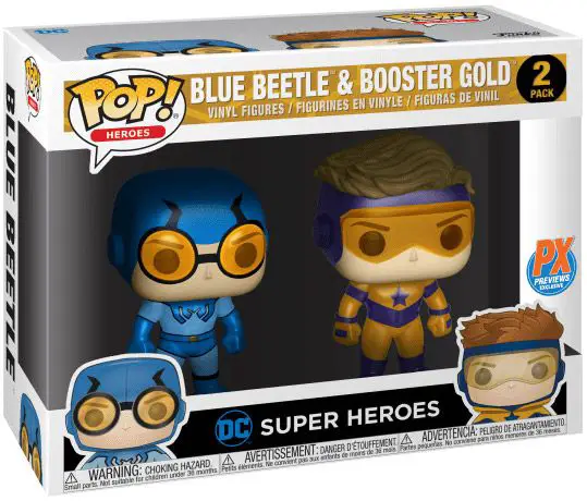 Figurine pop Beetle Bleu & Booster Or - Métallique - 2 pack - DC Super-Héros - 1