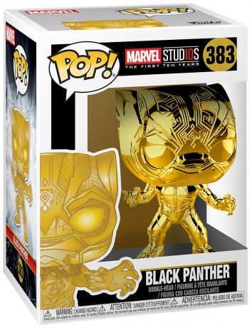 Figurine pop Black Panther - Chrome Or - Marvel Studios - L'anniversaire des 10 ans - 1