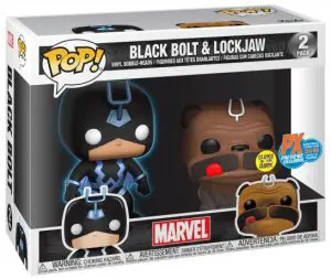 Figurine BlackBolt & Lockjaw – 2 Pack – Brillant dans le noir et paillettes – Marvel Comics
