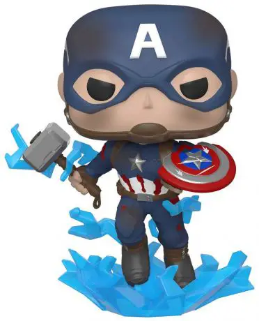 Figurine pop Captain America avec bouclier cassé et Mjolnir - Avengers Endgame - 2