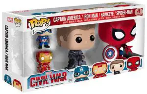 Figurine Captain America, Iron Man, Hawkeye & Spider-Man – 4 Pack – Captain America : Civil War