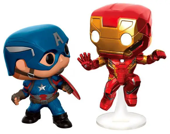 Figurine pop Captain America VS Iron Man - En Action - 2 Pack - Captain America : Civil War - 2