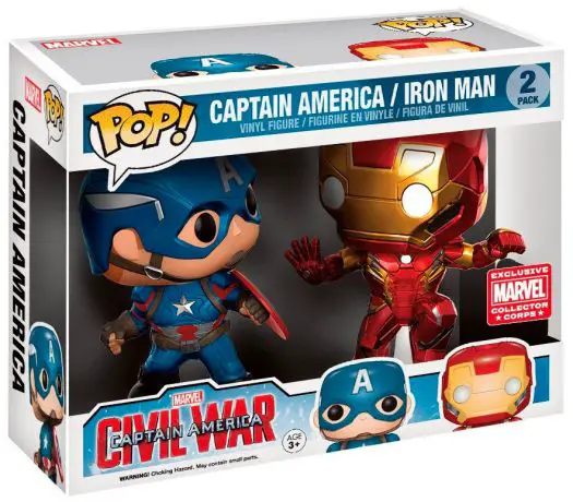 Figurine pop Captain America VS Iron Man - En Action - 2 Pack - Captain America : Civil War - 1