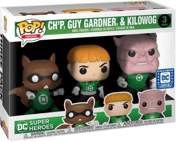 Figurine pop Ch'p, Guy Gardner & Kilowog - 3 pack - Green Lantern - 1