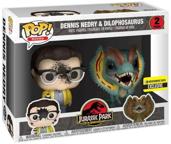 Figurine pop Dennis Nedry & Dilophosaure - 2 Pack - Jurassic Park - 1
