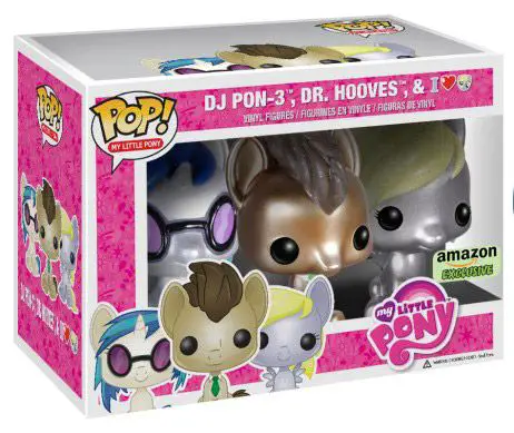 Figurine pop DJ Pon 3, Dr Hooves & Derpy - 3 Pack - Pailletés - My Little Pony - 1