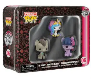 Figurine Dr Hooves, Princesse Celestia & Princesse Twilight Sparkle – 3 pack – Pocket – My Little Pony