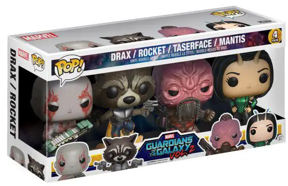Figurine pop Drax, Rocket, Taserface, Mantis - 4 pack - Les Gardiens de la Galaxie 2 - 1