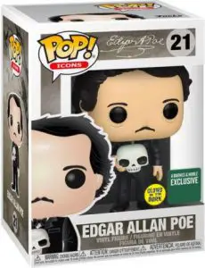 Figurine Edgar Allan Poe avec crâne – Glow In The Dark – Célébrités- #21