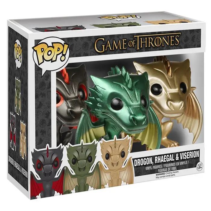 Figurine pop Figurines Rhaegal, Viserion et Drogon métallisés - Game Of Thrones - 2