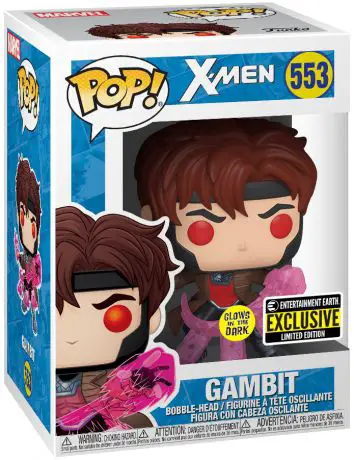 Figurine pop Gambit avec Cartes - Translucide & Brillant dans le noir - X-Men - 1