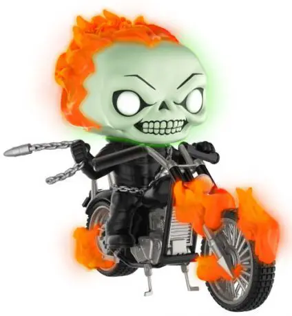Figurine pop Ghost Rider sur moto - Brillant dans le noir - Marvel Comics - 2