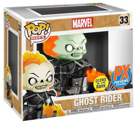Figurine pop Ghost Rider sur moto - Brillant dans le noir - Marvel Comics - 1