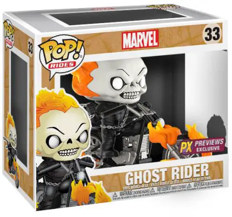 Figurine pop Ghost Rider sur sa moto - Marvel Comics - 1
