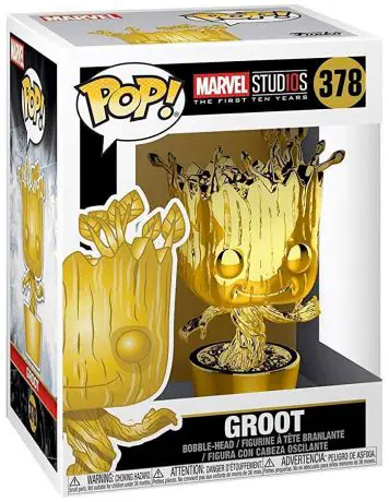 Figurine pop Groot - Chrome Or - Marvel Studios - L'anniversaire des 10 ans - 1