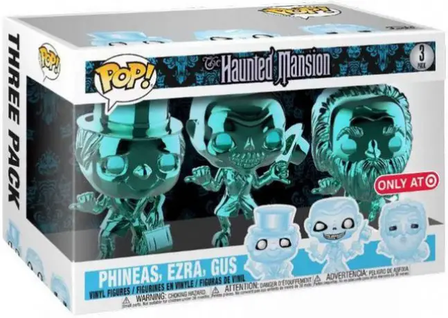 Figurine pop Gus, Phineas & Ezra - Chromé Bleu - 3 Pack - Haunted Mansion - 1