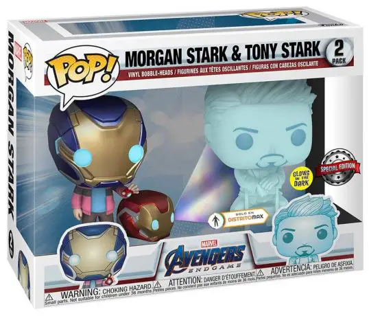 Figurine pop Hologramme Tony Stark et Morgan avec casque - Glow in the Dark - Avengers Endgame - 1