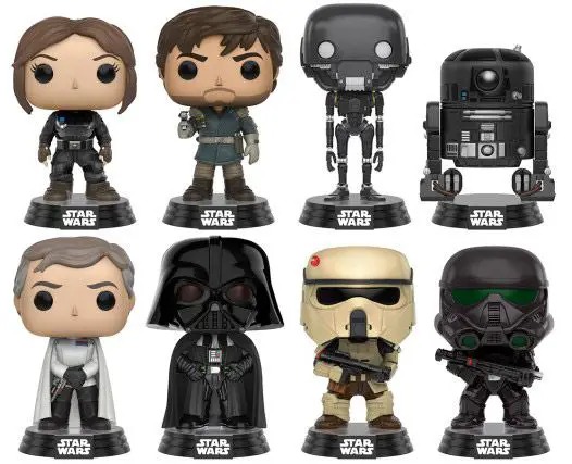Figurine pop Jyn Erso, Captain Cassian Andor, K-250, C2-B5, Director Orson Krennic, Darth Vader, Scarf Stormtrooper, Imperial Death Trooper - 8 pack - Rogue One : A Star Wars Story - 2