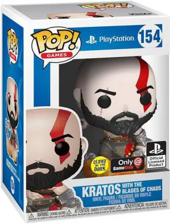 Figurine pop Kratos avec les lames du chaos - Brillant dans le noir - PlayStation - 1