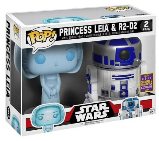 Figurine pop Leia & R2-D2 - 2 Pack - Brillant dans le noir - Star Wars 7 : Le Réveil de la Force - 1