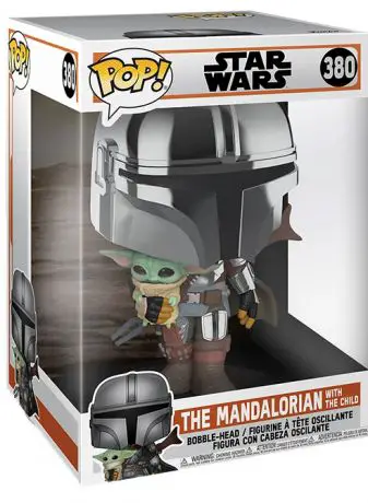 Figurine pop Mandalorien avec l'Enfant - 25 cm & Chromé - Star Wars The Mandalorian - 1