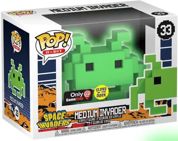 Figurine pop Medium Invader Vert - Brillant dans le noir & 8-bit - Space Invaders - 1