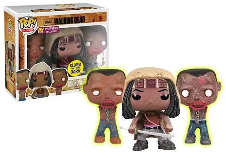 Figurine pop Michonne et ses zombies - Glow in the Dark - The Walking Dead - 1