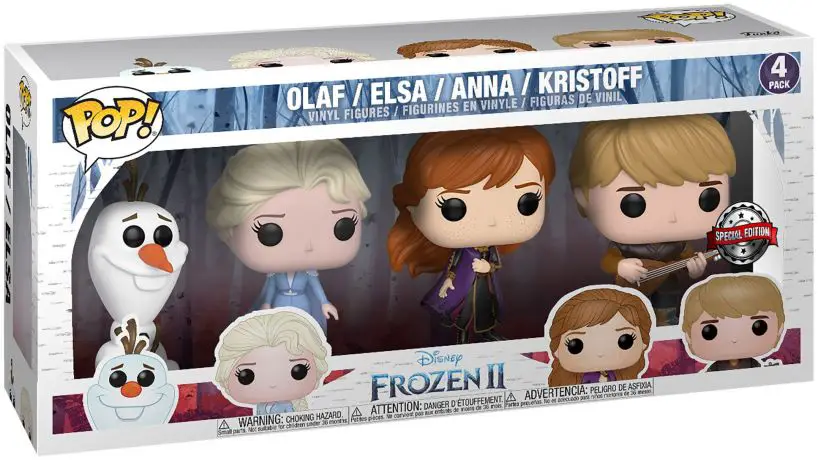 Figurine pop Olaf, Elsa, Anna & Kristoff - 4 pack - Frozen 2 - La reine des neiges 2 - 1