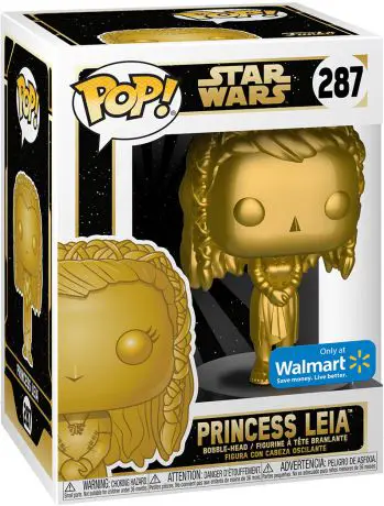 Figurine pop Princess Leia - Métallique Or - Star Wars Exclusivité Walmart - 1