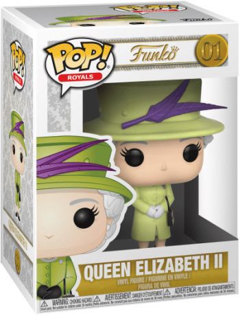Figurine pop Queen Elizabeth II avec Tenue Verte - La Famille Royale - 1