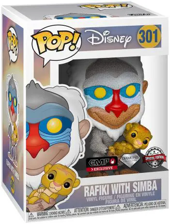 Figurine pop Rafiki avec Simba - Diamond Glitter - Le Roi Lion - 1