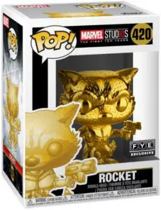 Figurine Rocket Raccoon – Chromé Or – Marvel Studios – L’anniversaire des 10 ans- #420
