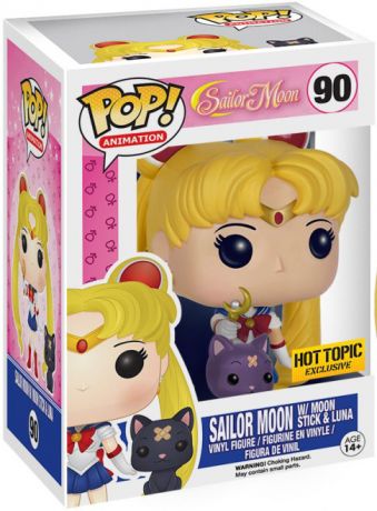 Figurine pop Sailor Moon avec Bâton de lune et Luna - Sailor Moon - 1