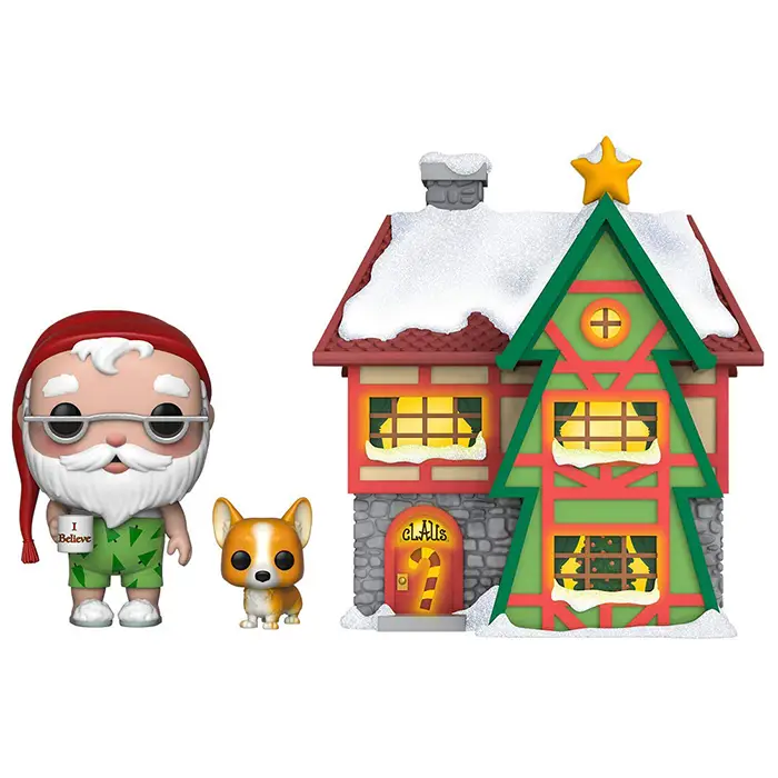 Figurine pop Santa Claus and Nutmeg with Santa's house - Peppermint Lane - 1