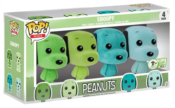 Figurine pop Snoopy couleur menthe - 4 pack - Floqué & Pocket - Snoopy - 1
