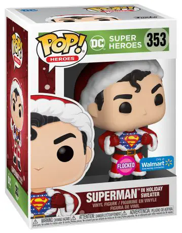 Figurine pop Superman avec Chandail Noël - Flocked - DC Super-Héros - 1