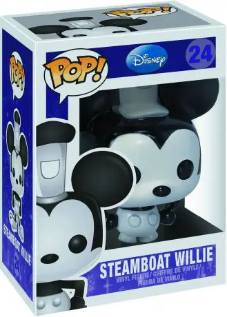 Figurine pop Willie sur Bateau à vapeur - Noir & Blanc - Disney premières éditions - 1