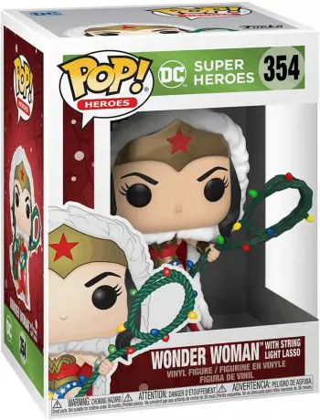 Figurine pop Wonder Woman avec Lasso Lumineux (Noël) - DC Super-Héros - 1